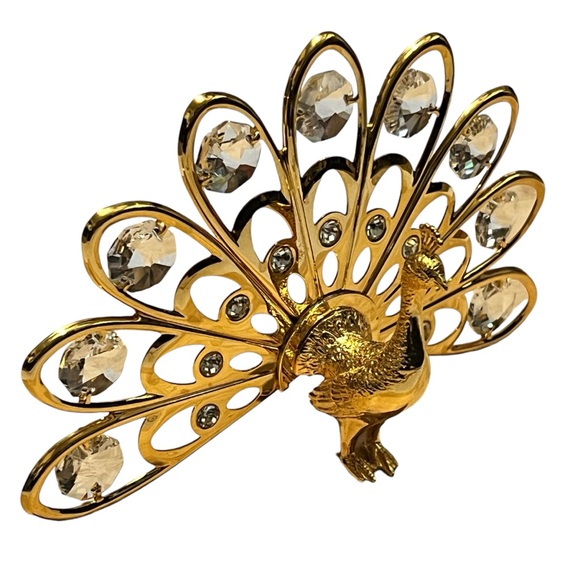 Swarovski Gold Plated Crystal Peacock Ornament By Crystal‎ Temptations figurine - Picture 4 of 10
